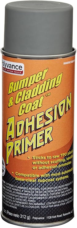Polyvance Bumper & Cladding Coat Adhesion Promoter, Original Formula, Light Gray, Aerosol, Made in USA