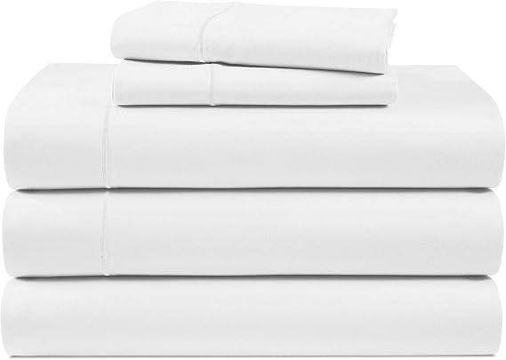 LANE LINEN Split King Sheets Sets for Adjustable Bed Sateen Weave - White