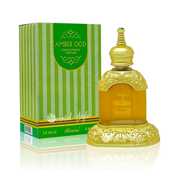 RASASI Amber Ood Arabian Perfume Oils for Women & Men 14ML(0.46 Oz) - Long Lasting Concentrated Perfume Oil With Rich, Alluring Unisex Scented Oil - Ideal for Daily Wear & Memorable Special Occasions