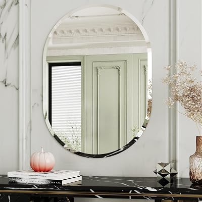 Beveled Bathroom Mirror,20x28 Frameless Bathroom Mirror,Oval Bathroom Mirrors, Oval Wall Mirror,espejos para banos,Entryway Mirror