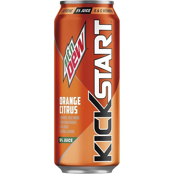 Mountain Dew Kickstart Energy Drink, Orange Citrus, 16 Fl Oz