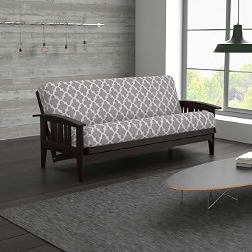 Nirvana Futons Luxor Urban Loft Sleeper Collection Full Size Dark Espresso Westfield Futon Frame, Mattress and Fynn Futon Cover Set