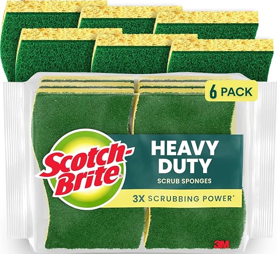 Scotch-Brite Heavy Duty Scrub Sponge, 6 Pack