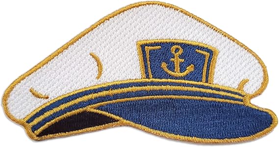 Captain's Hat Patch - Embroidered Iron On Patch