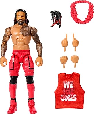 Mattel WWE Elite Action Figure & Accessories, Series #106 Jimmy USO 6-inch Collectible with 25 Articulation Points & Swappable Hands