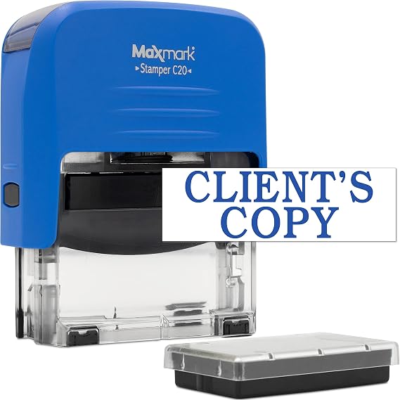 ClientS Copy Self Inking Stamp, Printer 20 with 2 Pads - Blue Ink