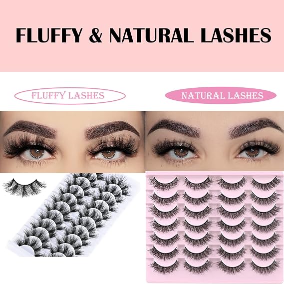 Fluffy Eyelashes 8D Faux Mink Lashes Natural Look Lash Short Fake False Eyelash 24 Pairs
