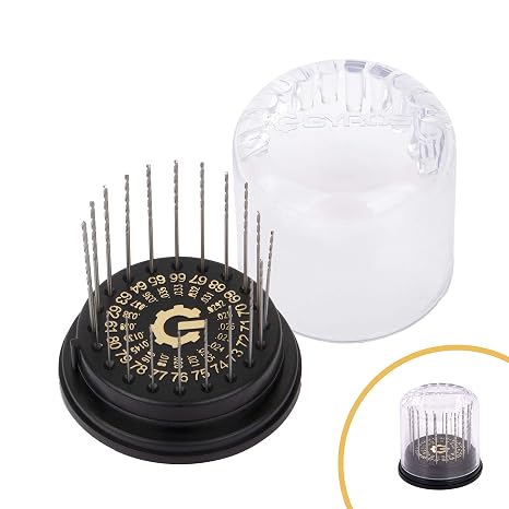20 PCS Mini Twist Drill Bit Set #61 to #80 w/Dome Storage Case, Carbon Steel Wire Gauge Micro Drill Bits for Jewelry, Plastic, Soft Metal | Small Drill Bits for Pin Vise & Rotary Tool