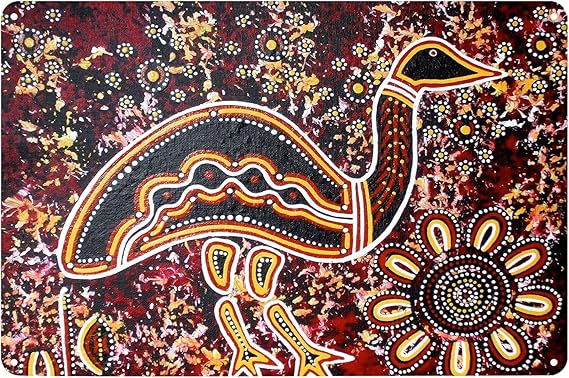 Metal Tin Sign - Australian Aboriginal Art Prints Souvenir - Wall Decorations Poster for Home Kitchen Bar Pub Cafe Garage 8x12 inches
