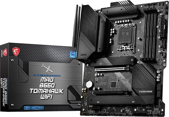 MSI MAG B660 Tomahawk WiFi Gaming Motherboard (ATX, 12th Gen Intel Core, LGA 1700 Socket, DDR5, PCIe 5, 2.5G LAN, M.2 Slots, Wi-Fi 6E)