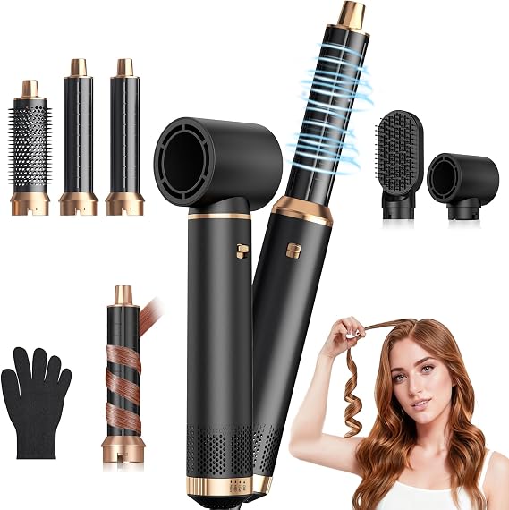 5 in 1 Blow Dryer Brush, Upgrade Hair Dryer Brush Air Curler Air Curl Wrap