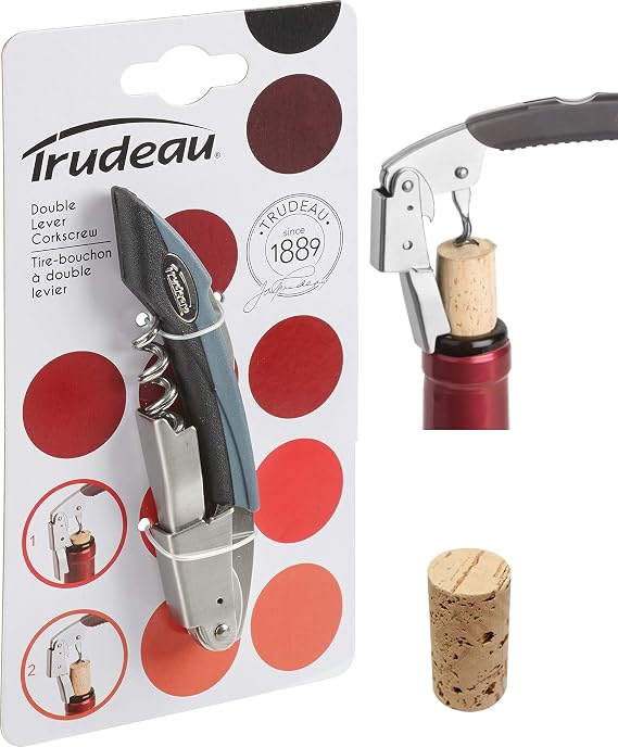 Trudeau Maison Double Lever Corkscrew, Silver/Black