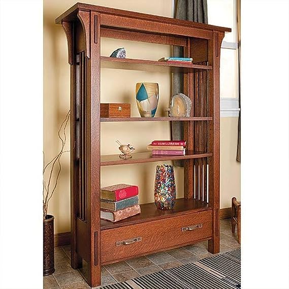 Project Paper Plan to Build Arts & Crafts Bookcase - Material Not Included
