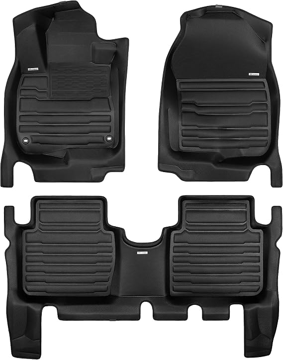 TuxMat - for Honda CR-V 2017-2022 Models - Custom Car Mats - Maximum Coverage, All Weather, Laser Measured - This Full Set Includes 1st and 2nd Rows Black