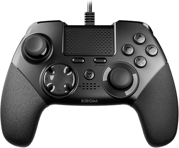 KROM KAISER - NXKROMKSR - Wired gamepad, designed for competition, joystick and analog triggers, configurable rear levers, compatible with PC, PS3 and PS4