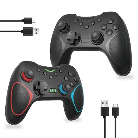 Playnex 2 Pack Wireless Controllers for Nintendo Switch 2, Switch and PC | Hall Effect joysticks, RGB lighting, 6-axis gyro, turbo, vibration and programmable M1/M2 buttons