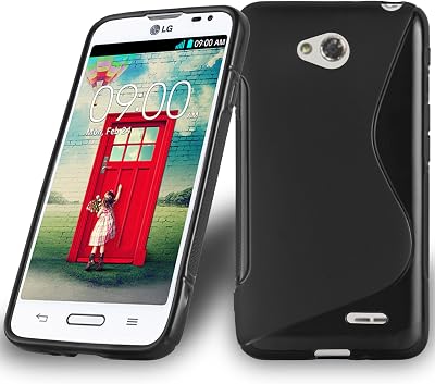 Case Works with LG L70 Ultra Slim TPU Silicone Cover in Oxide Black Design S Shockproof Scratch Resistant Gel Case Protective Shell Bumper Skin Back Cover