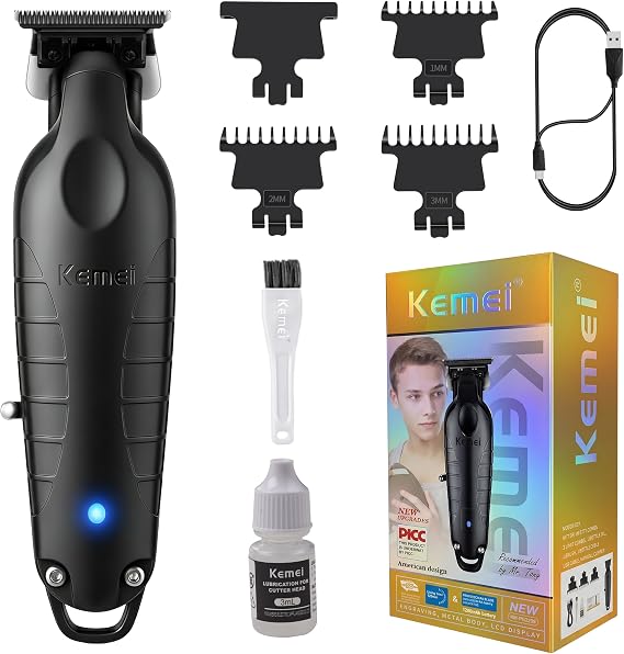 KEMEI PG2299 Hair Trimmer for Men Zero Gapped Hair Clippers for Barbers | Professional Beard Trimmer for Men, Cordless, 7000 RPM