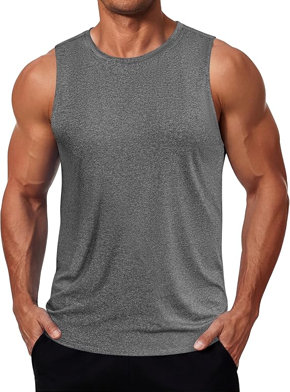 COOFANDY Mens Dry Fit Workout Tank Top Sleeveless Gym Muscle Shirt UPF 50+ Summer Running Athletic Tshirts