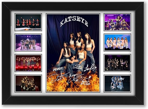 AllStarMedia Tribute to KATSEYE Inspired Poster Print – Limited Edition Fan Art Gift | Music Wall Art | A4 Framed