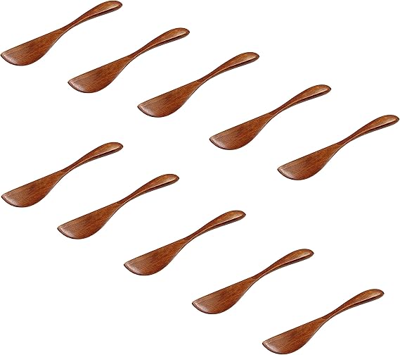 M2cbridge Set of 10 Handmade Butter Jelly Spreader Cheese Knife (Brown Wide)