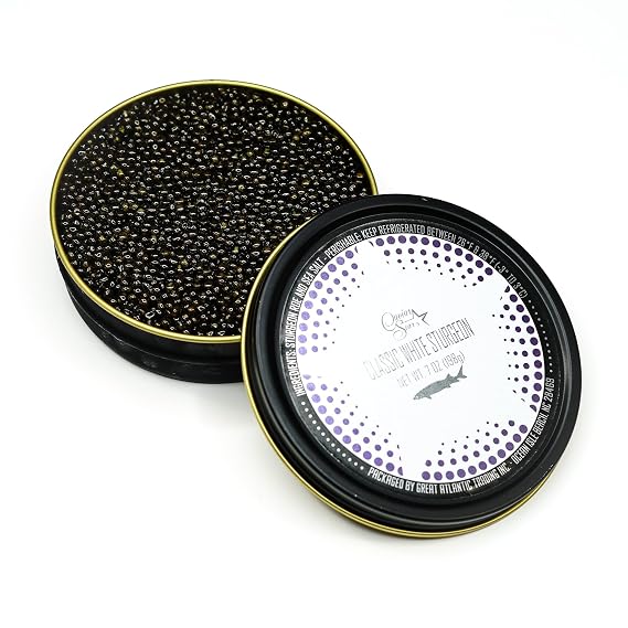 Caviar Star - Pacific White Sturgeon Caviar | Exquisite Fresh Fish Roe Seafood Delicacy for Gourmet Dining | Ideal for Elegant Entertaining, and Blinis for Caviar (7 oz)
