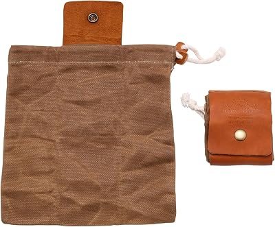 1844 Helko Werk Germany Forager Pouch for Bushcraft and Wilderness Survival Harvesting - Leather and Waxed Canvas Bag Forager Pouch #F9090