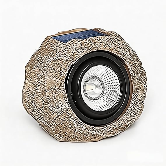 Solar Rock Light Outdoor, Waterproof Stone LED Landscape Spotlight with Auto On Off for Garden Pathway Yard Lawn