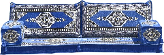 mysticalanatolia Arabic Majlis Sofa Set Jalsa Couches 75x27x4 inch for Home Living Room Patio Bohemian Oriental Floor Seating Furniture Indoor Outdoor Lounge