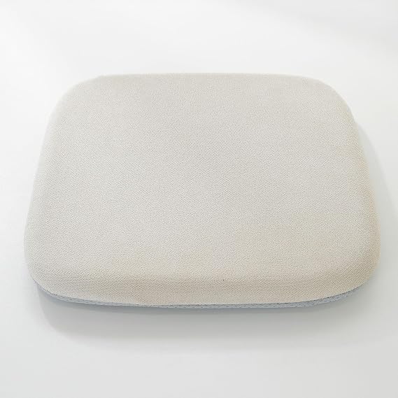 vctops Memory Foam Chair Cushions with Ties for Dining Chairs, Non Skid Rubber Chair Pads Seat Cushion with Washable Removable Cover for Office and Kitchen Chairs (Beige,18"x18")