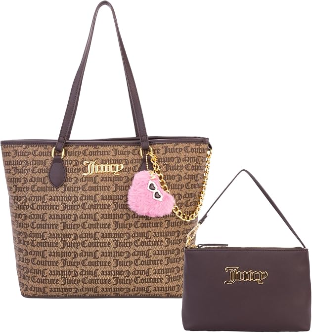 Juicy Couture Women's Hey Queen Tote Bag, Stylish & Versatile Designer Purse for Everyday Wear
