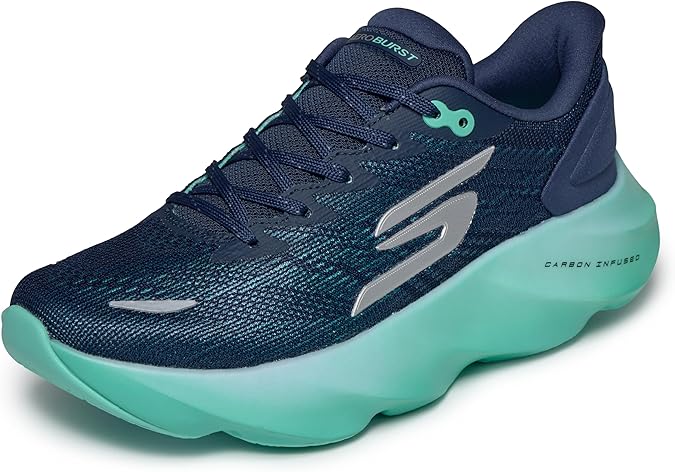 Skechers Women's Aero Burst Running Shoe | Hyper Burst Ice Cushioning, Carbon-Infused H-Plate, Arch Fit Insole, Goodyear Rubber Outsole, Machine Washable