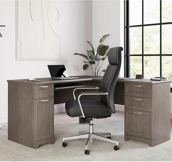 Realspace Magellan 59" W L-Shape Corner Computer Desk, Gray