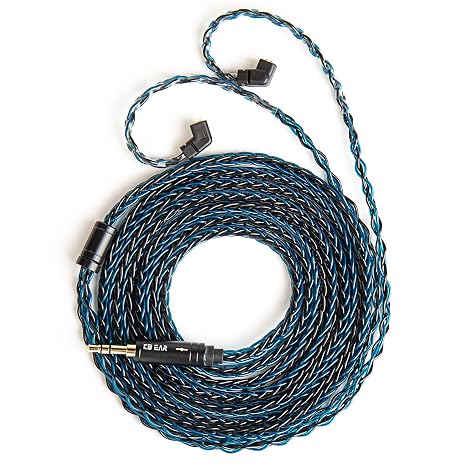 Kbear ST12 Plus 4N High-purity ofc Silver-plated HiFi IEM Cable for in Ear Monitor, Audiophile, KZ ZSN PRO X Earphone Upgraded Cable for KZ EDX Pro ZS10 PRO ZAS ZAR Headphones(3.5 C PIN, Blue, 2.0m)