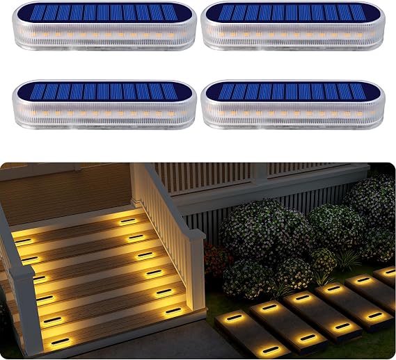 DetarZinLED 4 Pack Step Lights + 4 Pack Pathway Lights