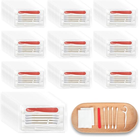 Hotel Vanity Kit, Vanity Kits Bulk, Individual Vanity Kit With Cotton Pads, Cotton Swabs, Dental Floss And Nail Files, Suitable For Travelling, Hotels And Home Use (200 pcs) (200 pcs)