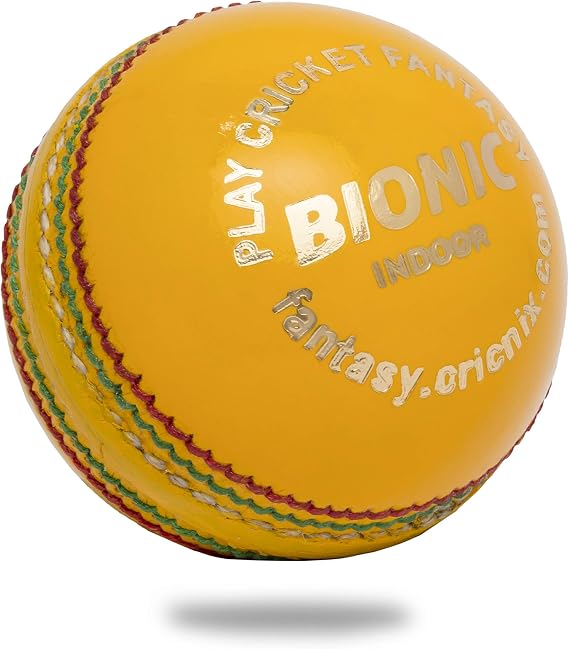 Bionic Cricket Ball for Cricket Bat | 3.8oz Yellow Indoor Cricket Ball Designed for Cricket Net | Swing Ball | Multiple Set Options for Men Cricket Games