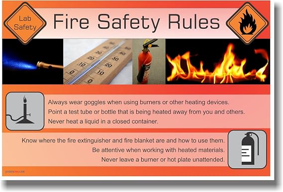 NEW Safety Cautionary POSTER - Fire Safety Rules