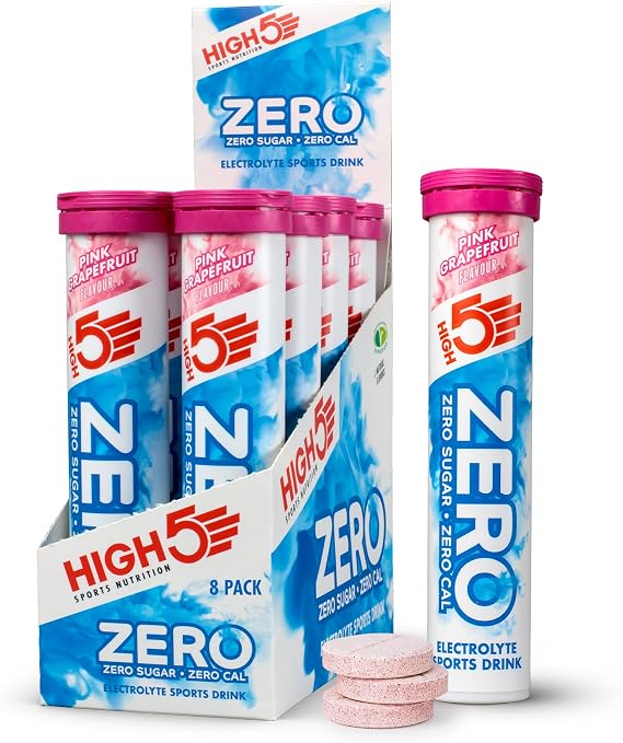HIGH5 Zero Electrolyte Tablet - Hydration Tablets Enhanced with Vitamin C - 0 Calories &amp; Sugar Free - Boost Hydration, Performance &amp; Wellness - Pink Grapefruit - 160 Tablets - Pack of 8