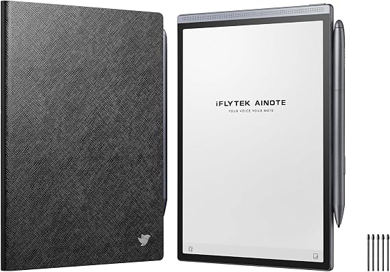 iFLYTEK AINOTE Air 2 Electronic Notebook & Protective Case Black & 5 Refills Bundle with E-Ink ChatGPT