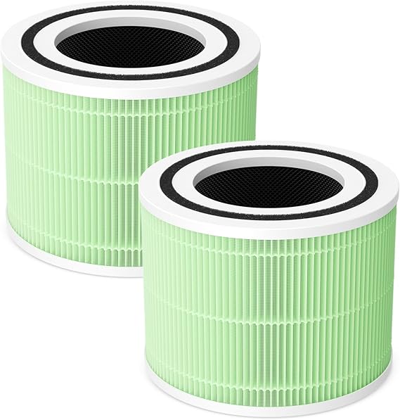2 Pack Core 300S Replacement Filter, Green | Compatible with LEVOIT Core 300 and Core 300S Air Purifier, 3-in-1 True HEPA with High Efficiency Core 300 Filter Replacement