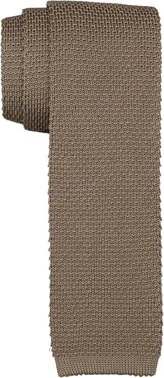 Canali Solid Beige Silk Knitted Tie