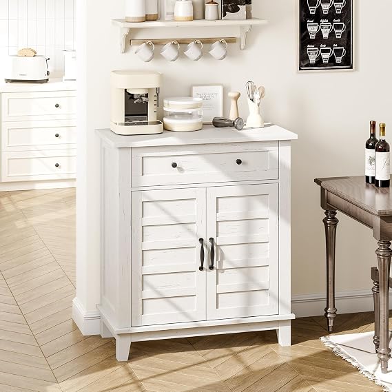 Farmhouse Sideboard Storage Cabinet, Morden Kitchen Sideboard Storage Cabinet, Wooden Storage Cupboard, Large Buffet Cupboard with Adjustable Shelf for Dining Living Room Hallway