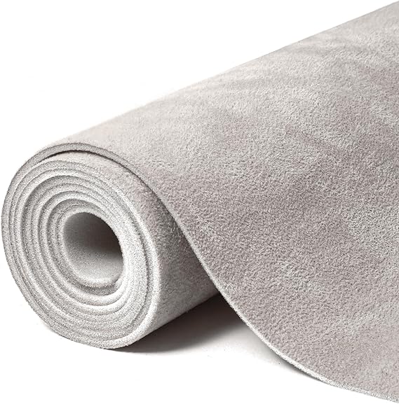 Babnecl Suede Auto Headliner Fabric 38" L × 60" W with Foam Backing - Tube Packaging - Light Grey Interior Replacement Material for Car/Truck/SUV/RV Roof - Home Repair/DIY Headliner Material