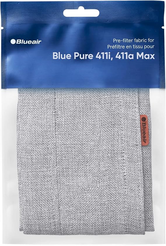 BLUEAIR Genuine Pre-Filter Blue Pure 411i Max and 411a Max Air Purifiers, Washable Fabric, Fog Grey