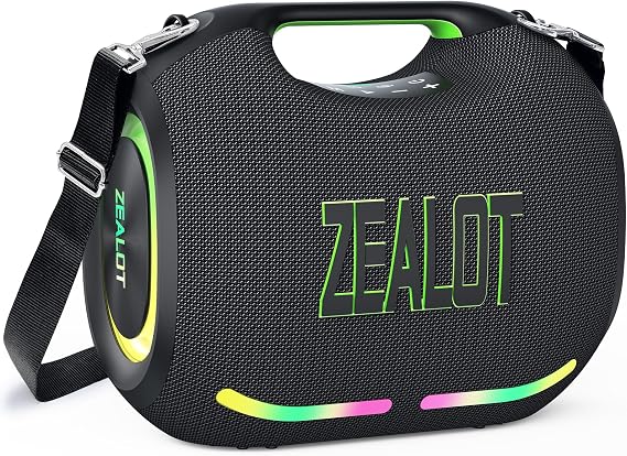 ZEALOT Loud Portable Bluetooth Speaker, 150W Wireless with LED Light, Dual Pairing, XBass, Bluetooth 5.3, 24000mAh, Outdoor Waterproof Speaker for Camping, Beach and Party