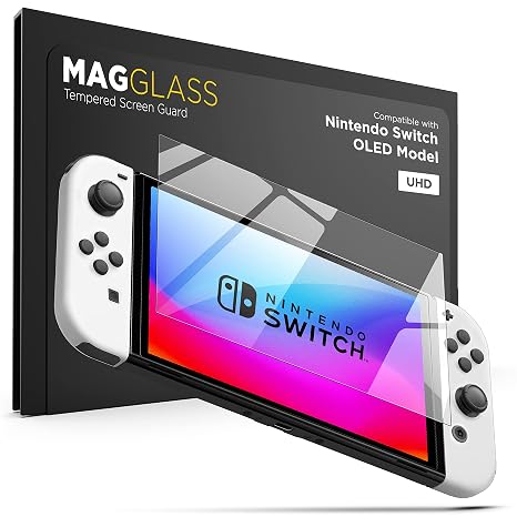 magglass Screen Protector Compatible with Nintendo Switch OLED 2021 UHD Tempered Glass Guard