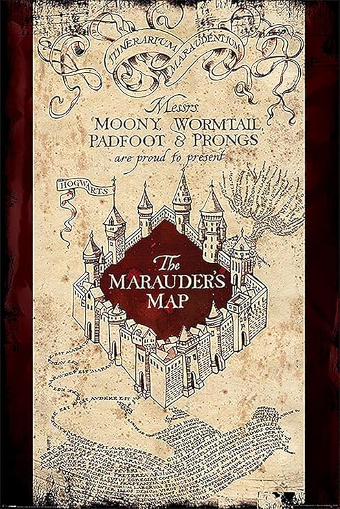 Pyramid International The Marauders Map Maxi Poster, Wood, Multi-Colour, 61 x 91.5 cm