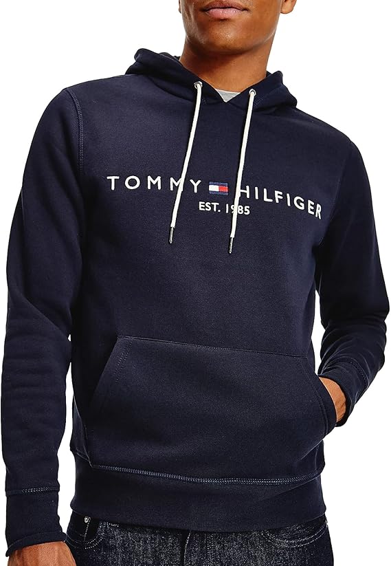 Tommy Hilfiger Core Tommy Logo Mens Pullover Hoody Small Sky Captain
