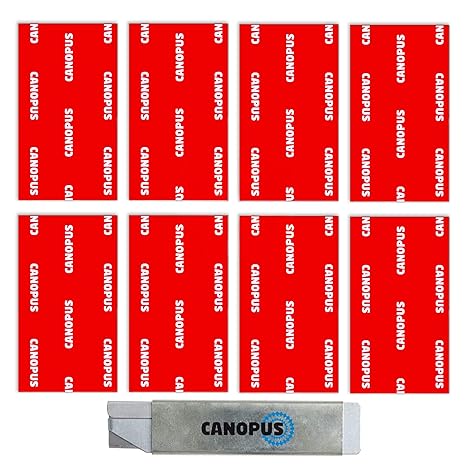 Canopus Number Plate Pads Heavy Duty, 8-PCs 1in x 3in Waterproof Sticky Pads, Double Sided Adhesive Pads for License Plate Holder, Home Decor, Black